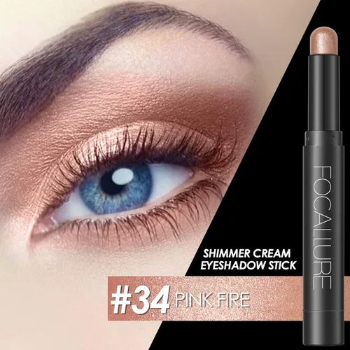 Miniatura 3 de FOCALLURE - Sombra de ojos en barra, cremosa, brillante y mate, lápiz iluminador suave para mujeres, sombra de ojos y delineadores de larga FUEGO
