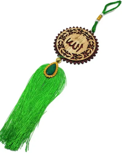 Espejo trasero de madera para coche, adorno decorativo para colgar AMN-301, colgante decorativo musulmán Allah Muhammad nombres árabes caligrafía
