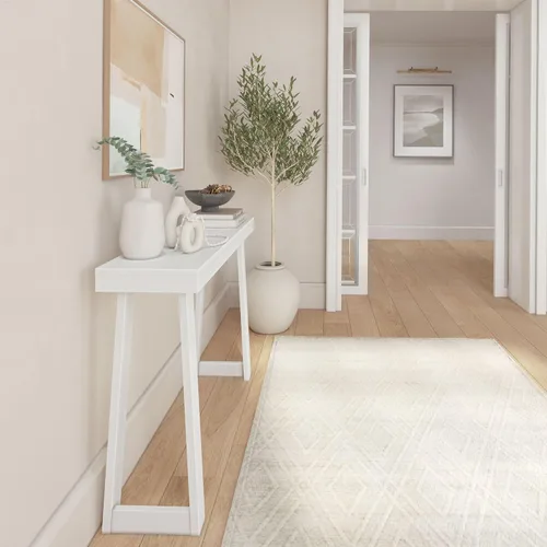 Miniatura 7 de Plank+Beam Mesa consola de madera maciza, 36 pulgadas, mesa de sofá, mesa de entrada estrecha para pasillo, detrás del sofá, sala de estar, Negro