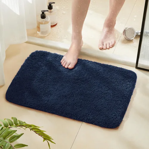 Miniatura 36 de TECHMILLY Alfombras Corredoras de Baño Super Suaves Peludas, Alfombras de Baño de Microfibra Gruesas Antideslizantes Absorbentes, Tapete de Baño
