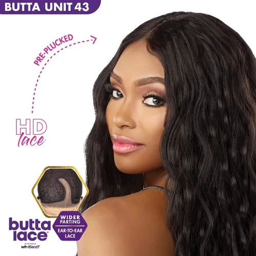 Miniatura 2 de Sensationnel Butta - Pelucas de encaje – Unidad 43 extra ancha de 5 pulgadas de profundidad, línea de cabello sintético previamente despuntada, sin