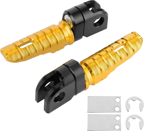 Yctze Par de clavijas delanteras Pedales de aleación de aluminio para Kawasaki Ninja Z125 PRO Z250/SL Z400 Z900 (dorado)