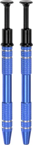 HARFINGTON 2 herramientas de acero inoxidable de 4 garras, herramienta de extracción de chips IC con soporte de 4 puntas, pinzas de diamante para