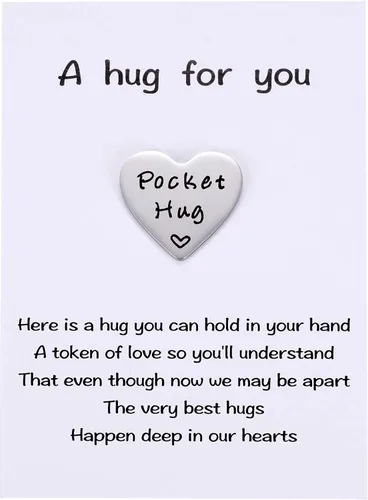 Miniatura 12 de Una ficha de abrazo de bolsillo pequeñita con tarjeta de poema para regalo de aislamiento, Te Extraño, Pensando en Ti, regalo de cuarentena