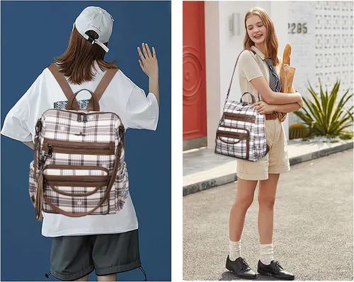 Miniatura 66 de Bolsos mochila monedero de piel sintética para mujer, bolsas con zíper, mochilas de hombro casuales