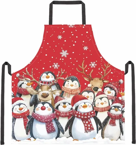 Miniatura 51 de Dreaweet Delantal de cocina unisex con cuello ajustable de Navidad