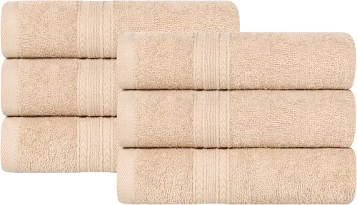 Miniatura 105 de Superior Juego de 6 toallas de mano de algodón ecológico, toallas pequeñas para spa, hotel, baño de invitados, cocina, secado rápido, suave