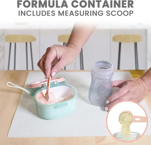 Miniatura 6 de Lulyboo Baby Formula - Contenedor de leche en polvo para bebé, apto para viajes, almacenamiento hermético con cuchara y cuchara-tenedor, compacto