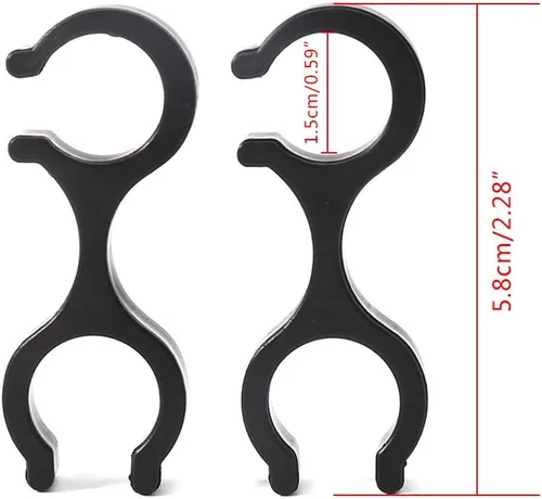 Miniatura 5 de Clips de senderismo, 2 piezas de abrazaderas de trekking de goma en forma de 8 varillas dobles conector de hebilla para senderismo al aire libre