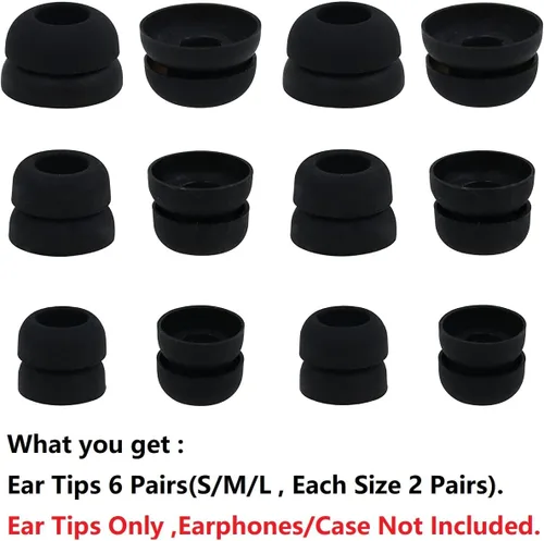 Miniatura 5 de JNSA Almohadillas compatibles con Beats Studio Buds, 6 pares de auriculares de silicona de doble brida para auriculares de repuesto para Beats