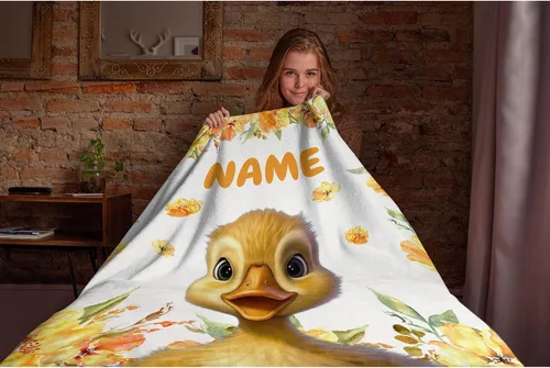 Miniatura 5 de Manta de pato bonita y personalizada, mantas suaves de franela acogedora y ligera, regalo perfecto para cama, sofá, sofá, 50 x 40 pulgadas, pequeña
