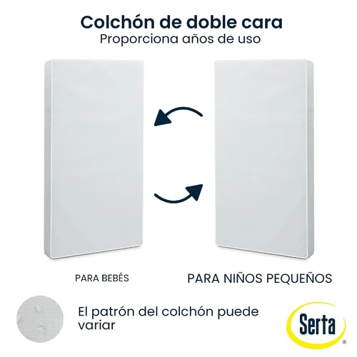 Miniatura 9 de Colchón de cuna y para niños pequeños Serta Perfect Slumber de doble cara - Impermeable - Hipoalergénico - Núcleo de fibra de origen sostenible