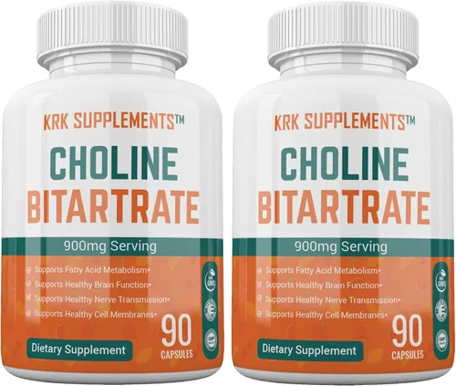 Miniatura 8 de Bitartrato de colina 900 mg por porción 90 cápsulas KRK SUPPLEMENTS
