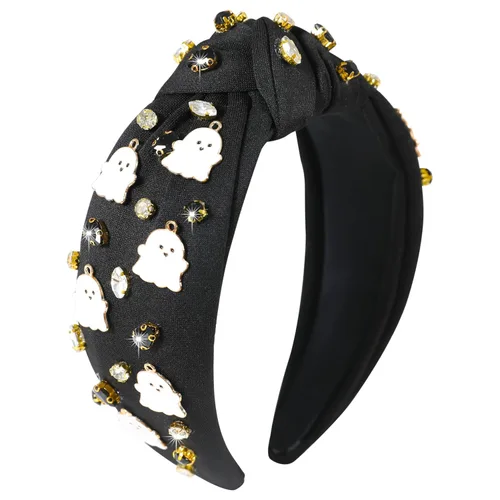 Miniatura 29 de Diademas de fantasma de Halloween para mujer, diadema de araña espeluznante con cuentas de diamantes de imitación de cristal, accesorios