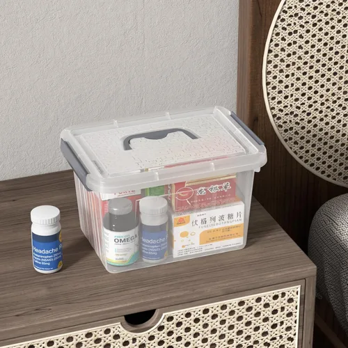Miniatura 7 de Caja de almacenamiento transparente pequeña de 3.5 cuartos de galón con asa, pequeños contenedores de plástico con tapas, 6 paquetes