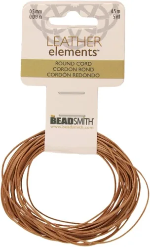 Miniatura 98 de The Beadsmith Cordón de cuero – Negro – Bobina de 0.039 in – 5 yardas/14.8 ft – Tanga de cuero indio ideal para trenzar, cuentas, collares, cordones
