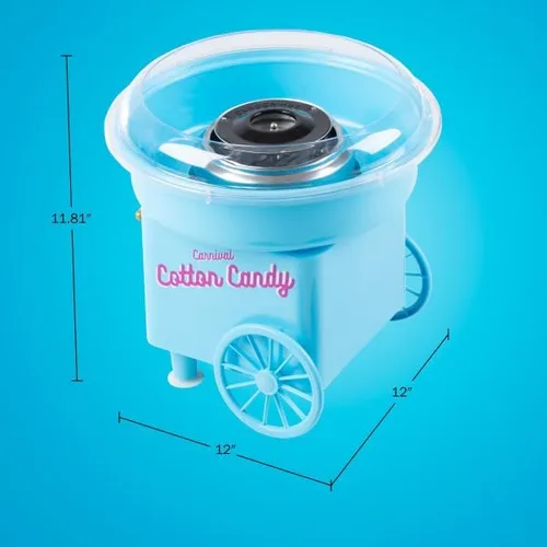 Miniatura 5 de Mini máquina de algodón de azúcar para encimera con cuchara de azúcar y 10 palitos para servir, máquina para hacer dulces en el hogar, carnaval, Azul