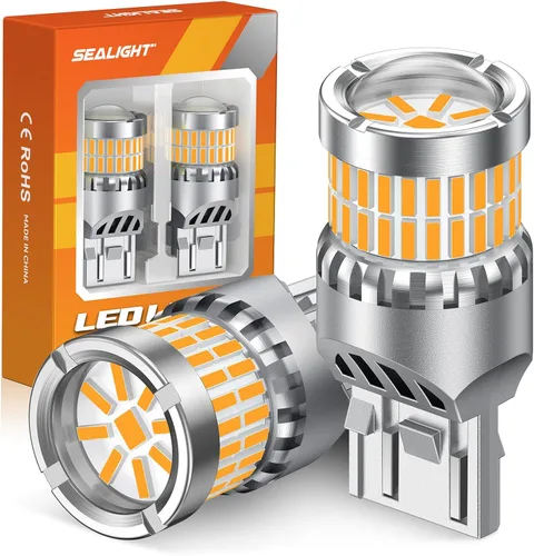 Miniatura 26 de SEALIGHT 194 foco LED 2000K ámbar 168 T10 2825 W5W 600% de brillo, focos LED de cuña para interior de automóvil, reemplazo para luces de matrícula