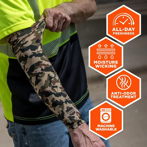 Miniatura 4 de Ergodyne Par de mangas de protección solar unisex para adultos Camuflaje