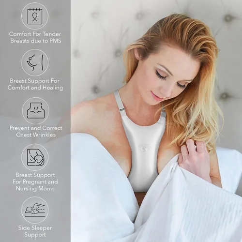 Miniatura 3 de Intimia Almohada de pecho para arrugas en el pecho y dormir de costado - Almohada de pecho para prevención de arrugas y apoyo de los senos (plata)