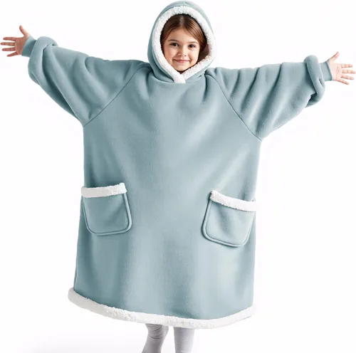 Miniatura 25 de Bedsure Manta con Capucha, Manta Portátil con Capucha como Regalos para Mamá, Regalos de Cumpleaños para Mujeres, Niños y Adolescentes, Sudadera