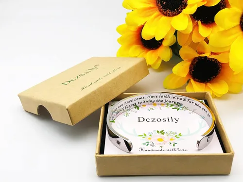 Miniatura 163 de Pulseras inspiradoras para mujer, joyería de acero inoxidable, con refranes, pulsera motivacional con mensaje oculto, pulseras grabadas para mejor