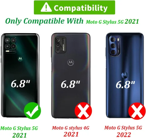 Miniatura 3 de Funda para Motorola Moto G Stylus 5G 2021, funda protectora de piel sintética en relieve de mariposa con función atril, ranuras para tarjetero, Azul