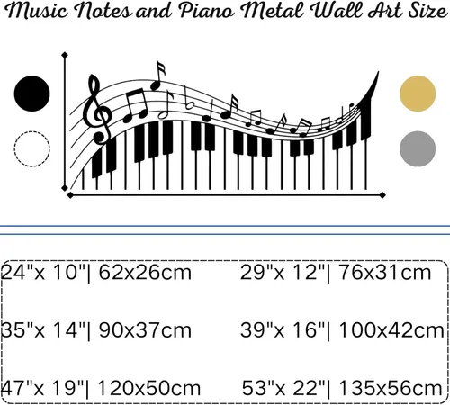 Miniatura 4 de Yemwot Nota de metal musical para pared, notas musicales y arte de pared de metal para piano, decoración de notas, decoración de piano, letrero
