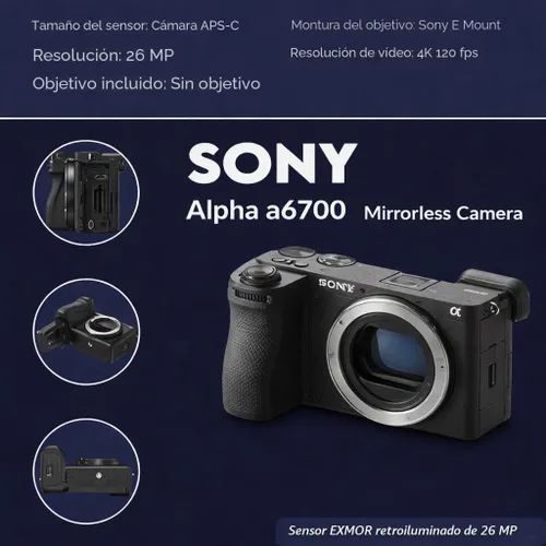 Miniatura 2 de Sony Alpha a6700 - Cuerpo de cámara sin espejo en paquete con bolsa para hombro, tarjeta SD de 128 GB, lector de tarjetas, batería extra, cargador