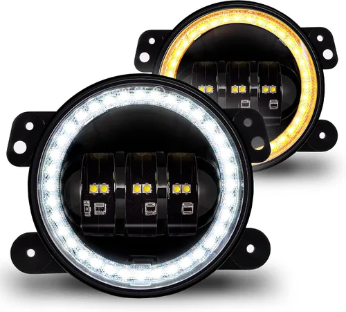 Miniatura 10 de TRUE MODS Luces antiniebla LED de 4 pulgadas 60W color ámbar de repuesto para parachoques delantero de plástico de Jeep Wrangler JK JKU 2007-2018