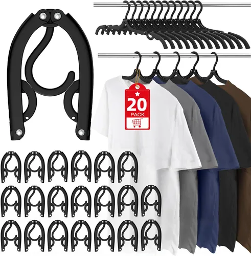 Miniatura 7 de 30 piezas de perchas de viaje, organizador de perchas plegables portátiles para viajes, bastidor de secado de ropa de plástico, elementos esenciales