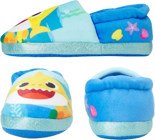 Miniatura 3 de Nickelodeon Toddler Boys' and Girls Baby Shark Slippers - Plush Fuzzy Slippers, Non-Skid Sole (5-12 ToddlerKid)