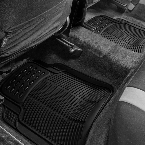 Miniatura 3 de FH Group Alfombrillas de piso automotrices - Goma resistente, ajuste universal, juego completo, ClimaProof, recortables para la mayoría de Negro
