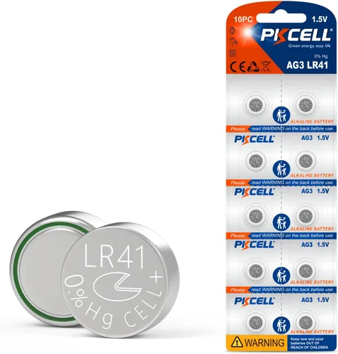 PKCELL LR41 Baterías de botón 10 unidades AG3 392 384 192 Batería alcalina 1.5Volt Botón de la pila de moneda