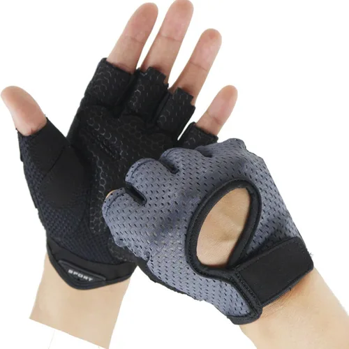 Miniatura 2 de Guantes de fitness para hombres y mujeres, antideslizantes, de silicona, transpirables, guantes de entrenamiento para levantamiento de pesas