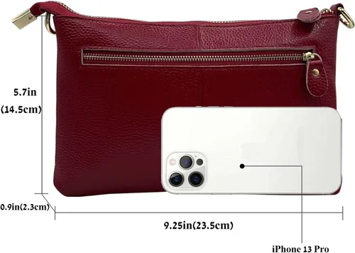Miniatura 3 de Beurlike Cartera de cuero para mujer, bolso cruzado pequeño para teléfono
