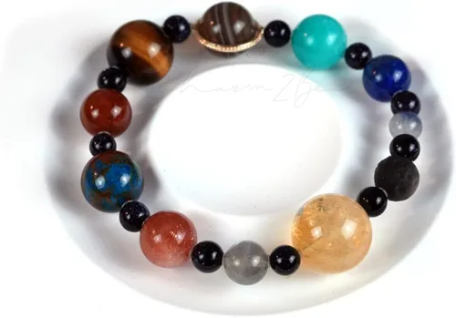 Miniatura 59 de Precious Gemstone Natural Crystal Healing Bracelet, Rutilated Quartz, Moonstone, Quartz Handmade Original Design Bracelet