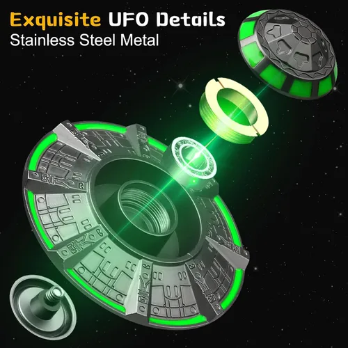 Miniatura 4 de Juguete giratorio OVNI para niños y adultos, juguete de escritorio espacial luminoso de metal, accesorios EDC geniales, juguetes para aliviar