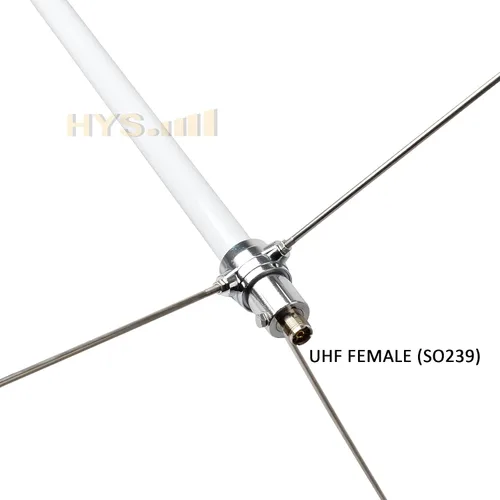 Miniatura 3 de HYS Antena de estación base de fibra de vidrio presintonizada para VHF/UHF 144/430MHz - 4.5dBi VHF y 7.2dBi UHF, conector SO239, 5.7 pies de largo