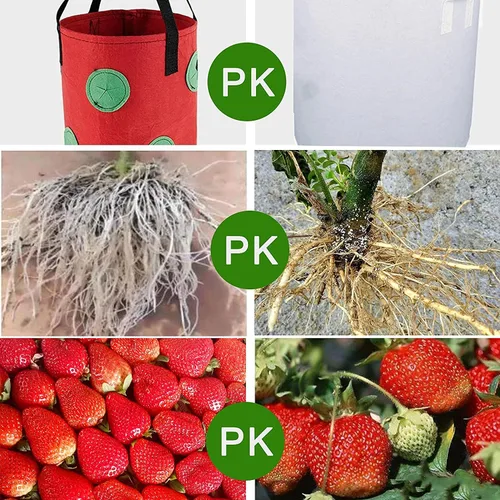 Miniatura 3 de Macetero de tomate al revés de 3 galones, maceta colgante de fresa, bolsas de cultivo de tela de aireación duradera para verduras