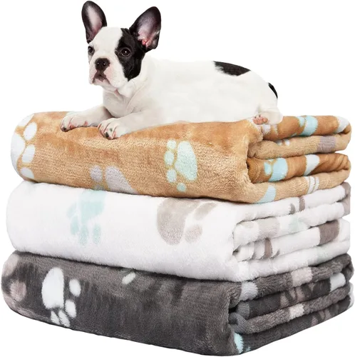 Miniatura 22 de Rezutan 1 paquete de 3 mantas para perros grandes, 41x31 pulgadas para mantas suaves y mullidas para mascotas y gatos de tamaño mediano, reversibles