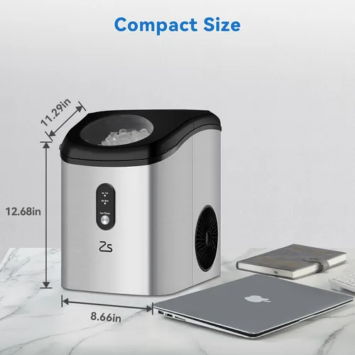 Miniatura 5 de Litake Máquina de hielo de pepita, fabricación rápida de hielo en 6-8 minutos, 33 libras/24 horas, capacidad de cesta de hielo de 1.1 libras, nivel