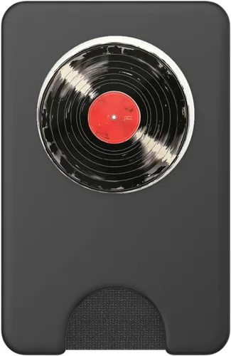 Miniatura 2 de Reproductor de discos de vinilo rojo coleccionista de vinilo retro amante de la música PopSockets PopWallet para MagSafe
