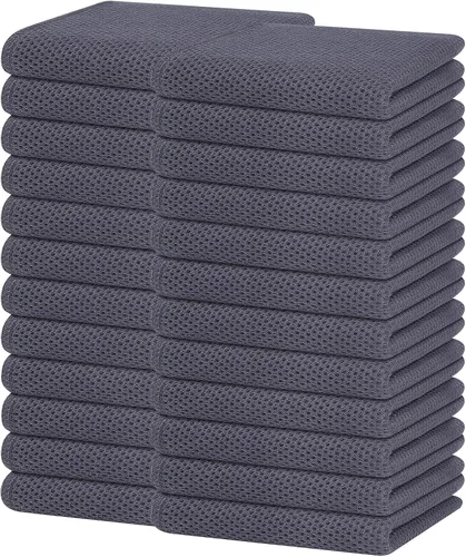 Miniatura 68 de Homaxy Paños de cocina de 100% algodón con tejido de gofre, ultra suaves, absorbentes, de secado rápido, 12 x 12 pulgadas, paquete de 6, amarillo