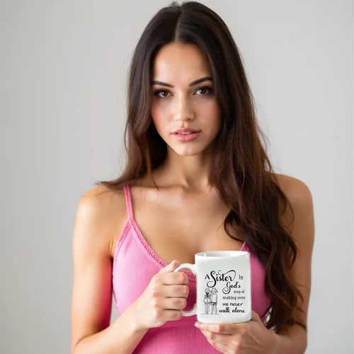 Miniatura 7 de Taza de café divertida de 11 onzas para regalar a la hermana, taza de té de cerámica para mujeres, regalo perfecto para el día de la madre, Navidad