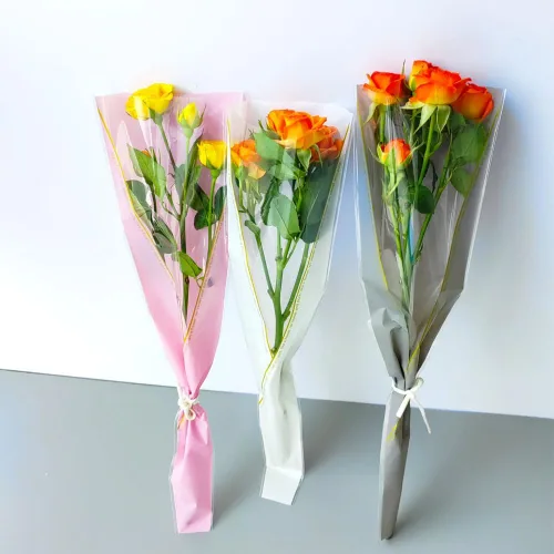 Miniatura 3 de HYMAOME 50 unids bolsas de ramo de mangas de flores individuales Envolturas de rosas Bolsas de celofán Bolsas de embalaje de rosas individuales