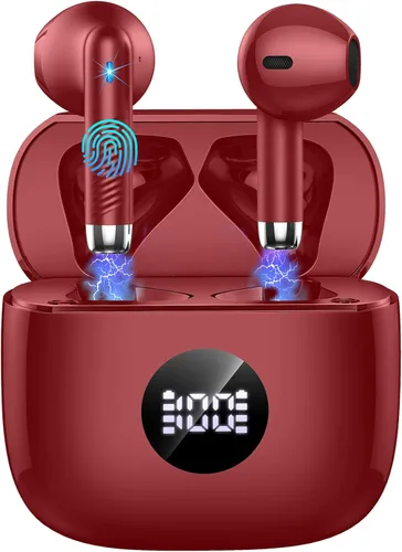 Miniatura 16 de Auriculares inalámbricos, Bluetooth 5.4, auriculares con pantalla LED de energía, bajos estéreo, auriculares Bluetooth intrauriculares