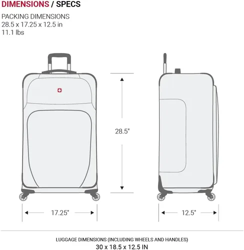 Miniatura 119 de SwissGear - Equipaje suave expandible Sion con ruedas, Negro