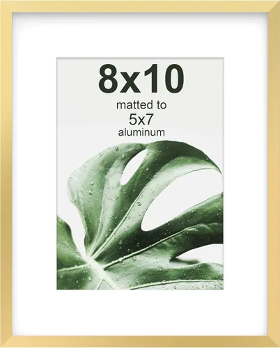 Miniatura 41 de FrameWorks Marco de fotos de aluminio moderno de lujo de 5 x 7 pulgadas con paspartú de 4 x 6 pulgadas, color negro con vidrio templado y tapete