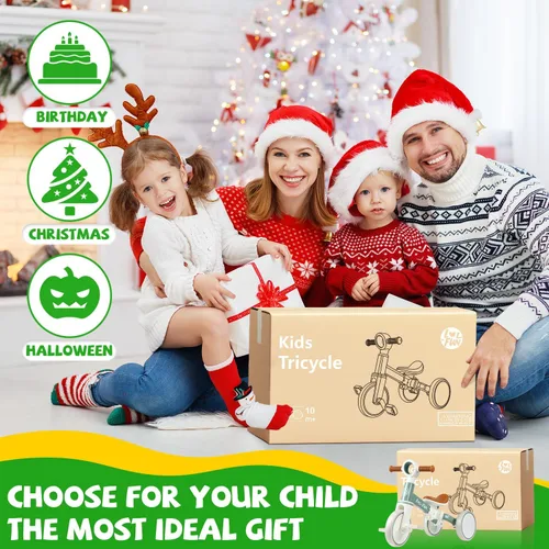 Miniatura 6 de LOL-FUN Triciclo para niños de 1 a 3 años, niños y niñas, juguete, bicicleta de equilibrio 4 en 1 para niños de 1 y 2 años, bicicleta para niños